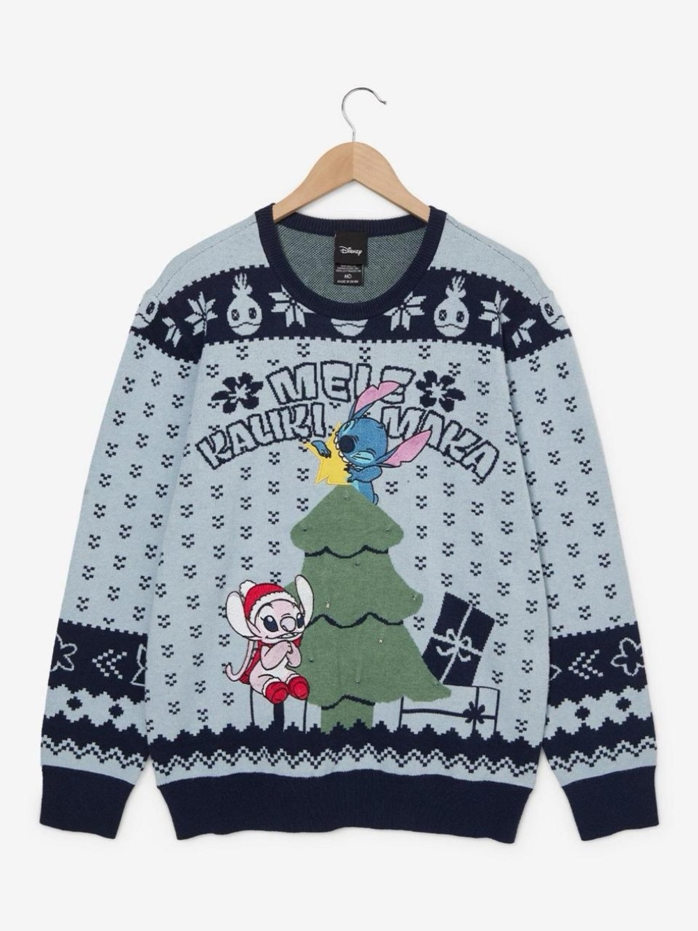 Disney Lilo & Stitch Angel & Stitch Christmas Tree Holiday Light-Up Sweater